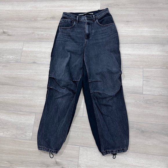 ALEXANDER WANG pack mix hybrid high waisted cargo jeans black size 25 - Picture 4 of 12